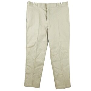 Dickies Men's 874 Original Fit Tan Pants Size 42x32 Flat Front Straight Leg NWOT